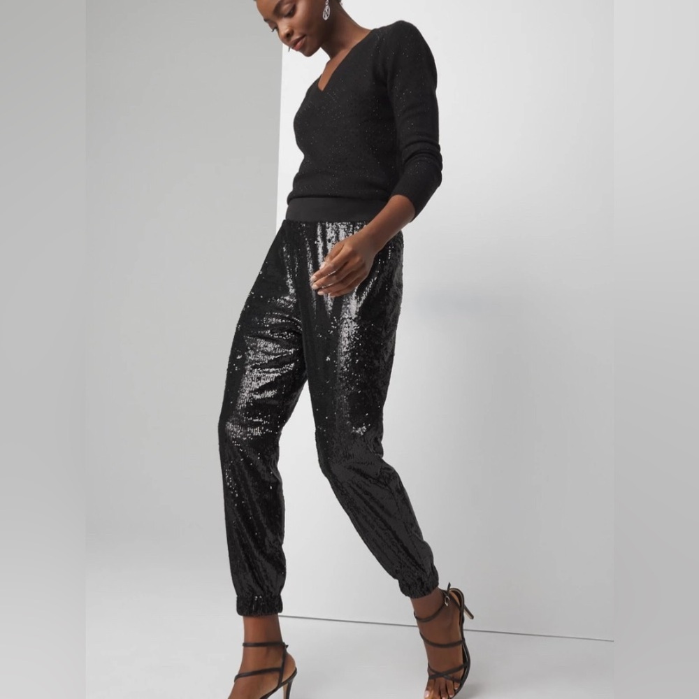 WHBM new Sequin Joggers ✨ festive party sparkly pants! Comfy and fabulous
